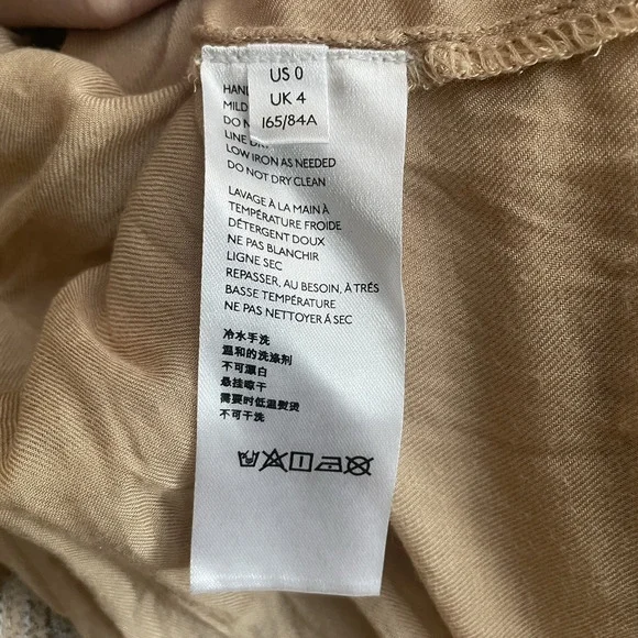 Anthropologie Dress Women 0 Tan Robin Embroidered Maxi Lace Boho Tiered‎ V Neck